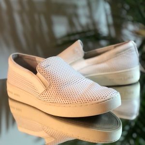 Michael Kors Slip On White Leather Shoes